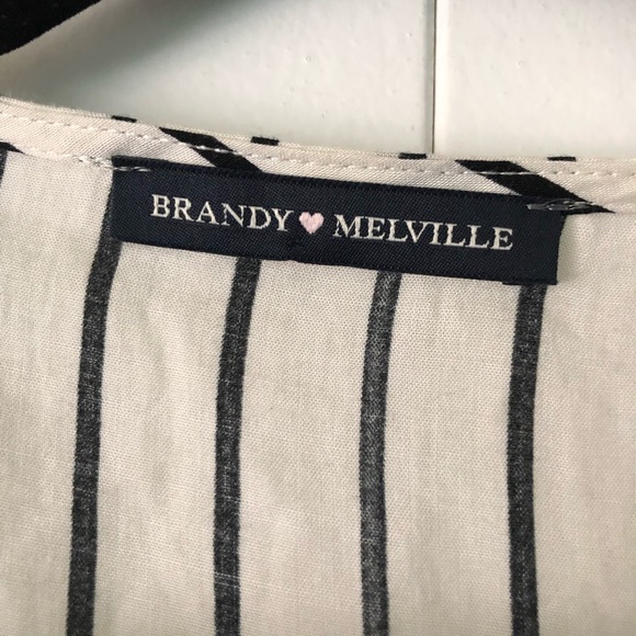 Brandy Melville Zosia Striped Long Sleeve Wrap Top - Picture 4 of 7